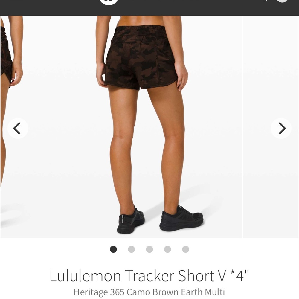 Lululemon Tracker Short V *4" Heritage 365 Camo Brown Earth Multi sz 14 - Picture 3 of 7